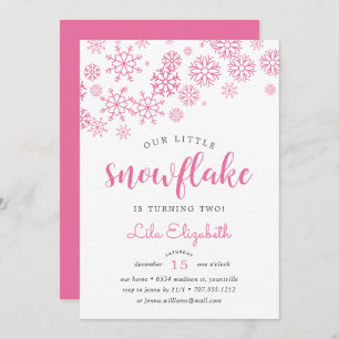 Little Snowflake Birthday Party Invitation Kaart