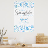 Little Snowflake Blue Baby shower Welcome Sign Poster (Keuken)