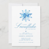 Little Snowflake Blue Boy Baby shower Kaart (Voorkant)