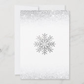 Little Snowflake Blue Silver Glittery Baby Shower  Bedankkaart (Achterkant)