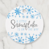 Little Snowflake Blue Waterverf Baby shower Bedankjes Labels (Achterkant)