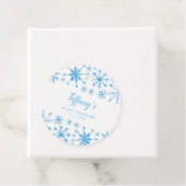 Little Snowflake Blue Waterverf Baby shower Bedankjes Labels (In situ)