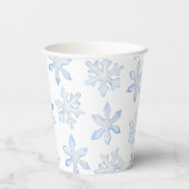 Little Snowflake Blue Wintery Baby shower Papieren Bekers (Achterkant)