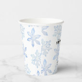 Little Snowflake Blue Wintery Baby shower Papieren Bekers (Rechts)