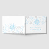 Little Snowflake Boy Baby shower Blauw Zilver Gastenboek (Volledig)