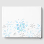 Little Snowflake Boy Baby shower Blauw Zilver Gastenboek (Achterkant)