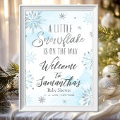 Little Snowflake Boy Baby shower Welkomstbord Poster
