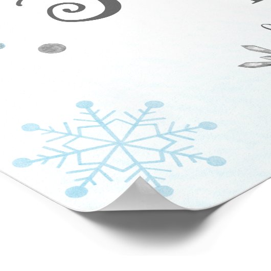 Little Snowflake Boy Baby shower Welkomstbord Poster (Hoek)