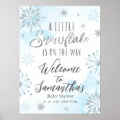 Little Snowflake Boy Baby shower Welkomstbord Poster (Voorkant)