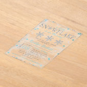 Little Snowflake Boys Winter Baby shower Acryl Uitnodigingen (Laagn)