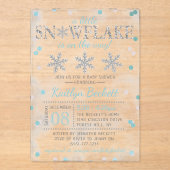 Little Snowflake Boys Winter Baby shower Acryl Uitnodigingen (Voorkant)
