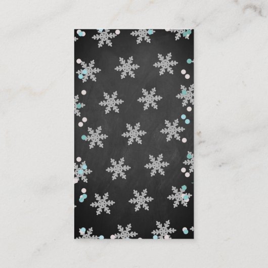 Little Snowflake Boys Winter Baby shower Diaper Informatiekaartje (Achterkant)