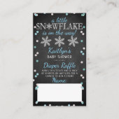 Little Snowflake Boys Winter Baby shower Diaper Informatiekaartje (Voorkant)