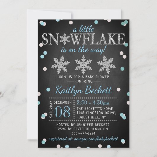 Little Snowflake Boys Winter Baby shower Kaart (Voorkant)
