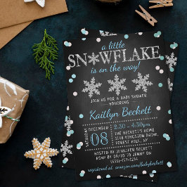 Little Snowflake Boys Winter Baby shower Kaart
