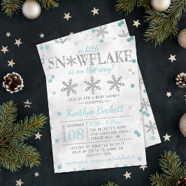 Little Snowflake Boys Winter Baby shower Kaart