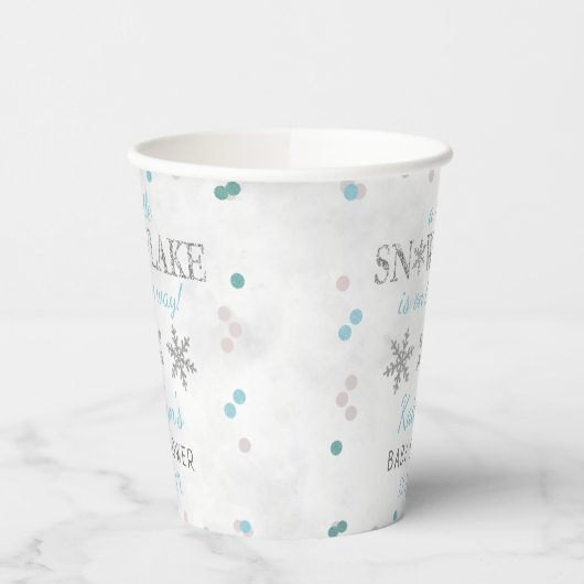 Little Snowflake Boys Winter Baby shower Papieren Bekers (Links)
