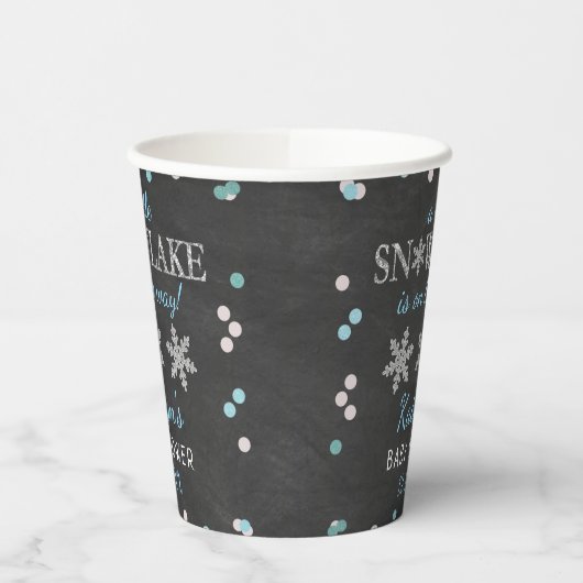 Little Snowflake Boys Winter Baby shower Papieren Bekers (Links)