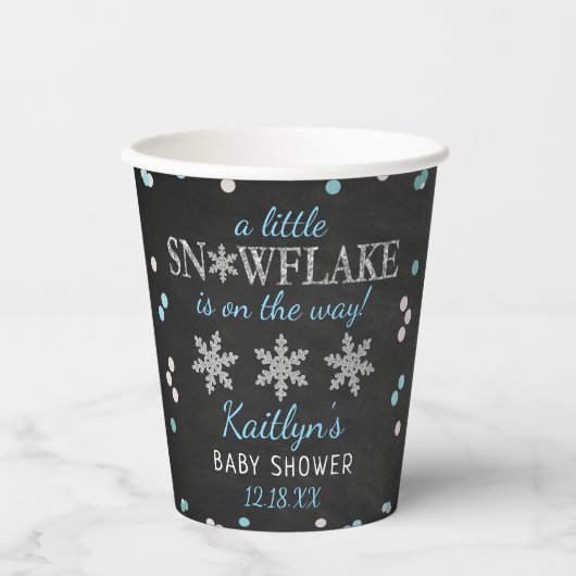 Little Snowflake Boys Winter Baby shower Papieren Bekers (Voorkant)