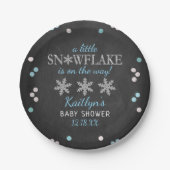 Little Snowflake Boys Winter Baby shower Papieren Bordje (Voorkant)