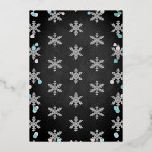Little Snowflake Boys Winter Baby shower Real Folie Uitnodiging (Achterkant)