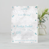 Little Snowflake Boys Winter Baby shower Real Folie Uitnodiging (Staand Voorkant)