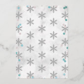 Little Snowflake Boys Winter Baby shower Real Folie Uitnodiging (Achterkant)
