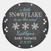 Little Snowflake Boys Winter Baby shower Ronde Sticker (Voorkant)