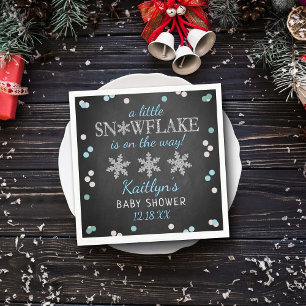 Little Snowflake Boys Winter Baby shower Servet