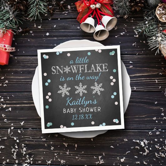 Little Snowflake Boys Winter Baby shower Servet