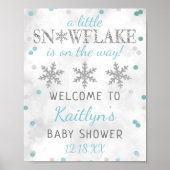 Little Snowflake Boys Winter Baby shower Welcome Poster (Voorkant)
