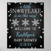 Little Snowflake Boys Winter Baby shower Welcome Poster (Voorkant)