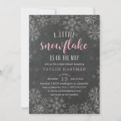 Little Snowflake Chalkboard Baby shower Invitation Kaart (Voorkant)