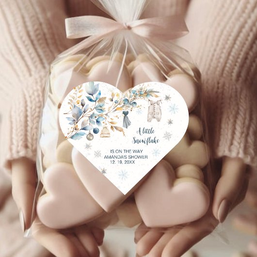 Little Snowflake Clothesline Baby Shower  Hart Sticker