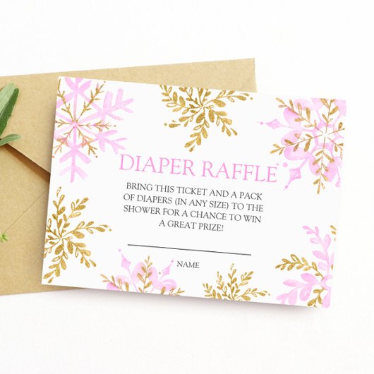 Little Snowflake Diaper Raffle Enclosure Card Informatiekaartje