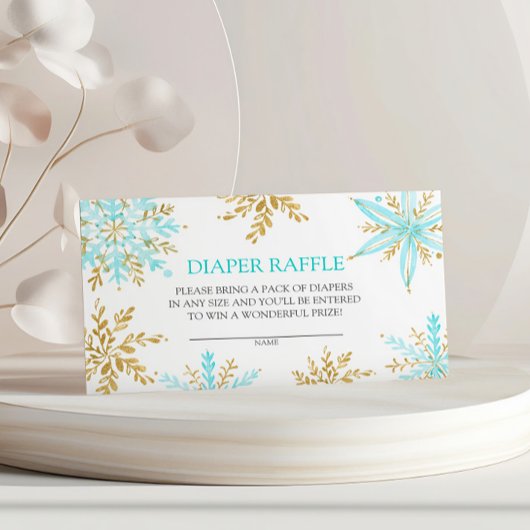 Little Snowflake Diaper Raffle Enclosure Card Informatiekaartje