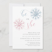 Little Snowflake Gender Reveal Party Uitnodiging (Voorkant)