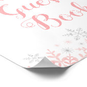 Little Snowflake Girl Baby shower Guest Book Sign. Poster (Hoek)
