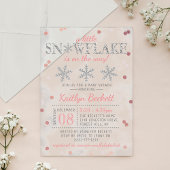 Little Snowflake Girls Winter Baby shower Acryl Uitnodigingen