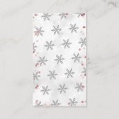 Little Snowflake Girls Winter Baby shower Diaper Informatiekaartje (Achterkant)