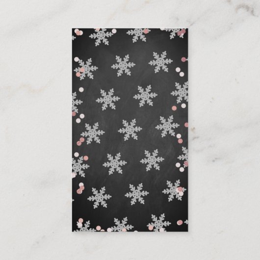 Little Snowflake Girls Winter Baby shower Diaper Informatiekaartje (Achterkant)