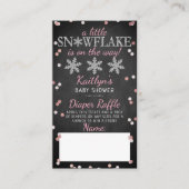 Little Snowflake Girls Winter Baby shower Diaper Informatiekaartje (Voorkant)