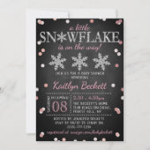 Little Snowflake Girls Winter Baby shower Kaart (Voorkant)