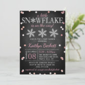 Little Snowflake Girls Winter Baby shower Kaart (Staand voorkant)