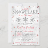 Little Snowflake Girls Winter Baby shower Kaart (Voorkant)