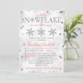 Little Snowflake Girls Winter Baby shower Kaart (Staand voorkant)