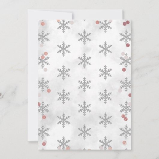 Little Snowflake Girls Winter Baby shower Kaart (Achterkant)