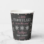 Little Snowflake Girls Winter Baby shower Papieren Bekers (Achterkant)
