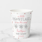 Little Snowflake Girls Winter Baby shower Papieren Bekers (Achterkant)