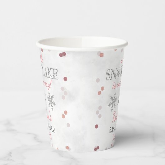 Little Snowflake Girls Winter Baby shower Papieren Bekers (Links)